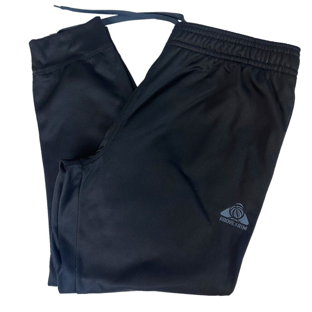Above The Rim Joggers Mens Size 2XL Black fleece Lined Athletic Basketball Y2K